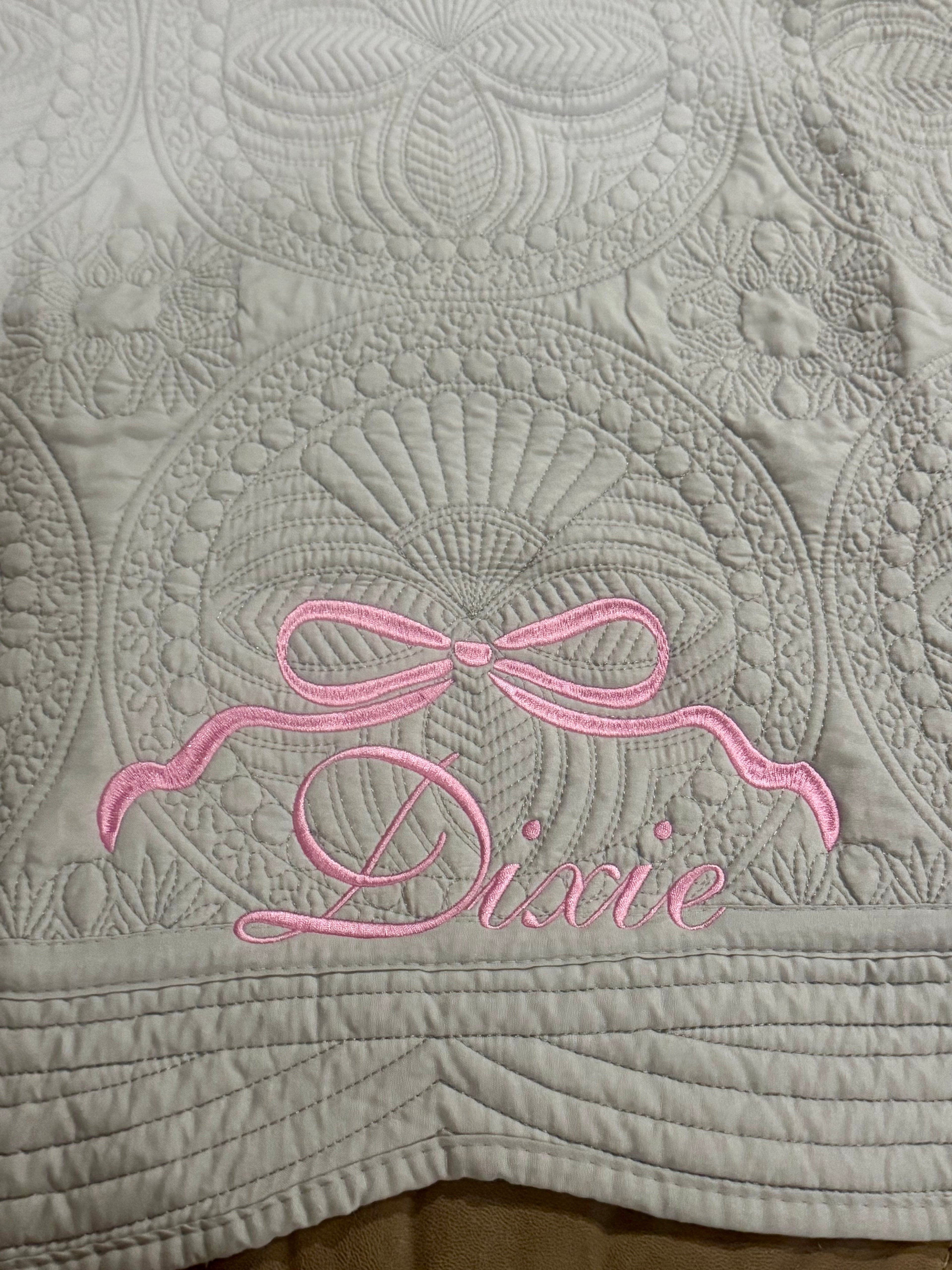 Embroidered Baby Quilt Blanket