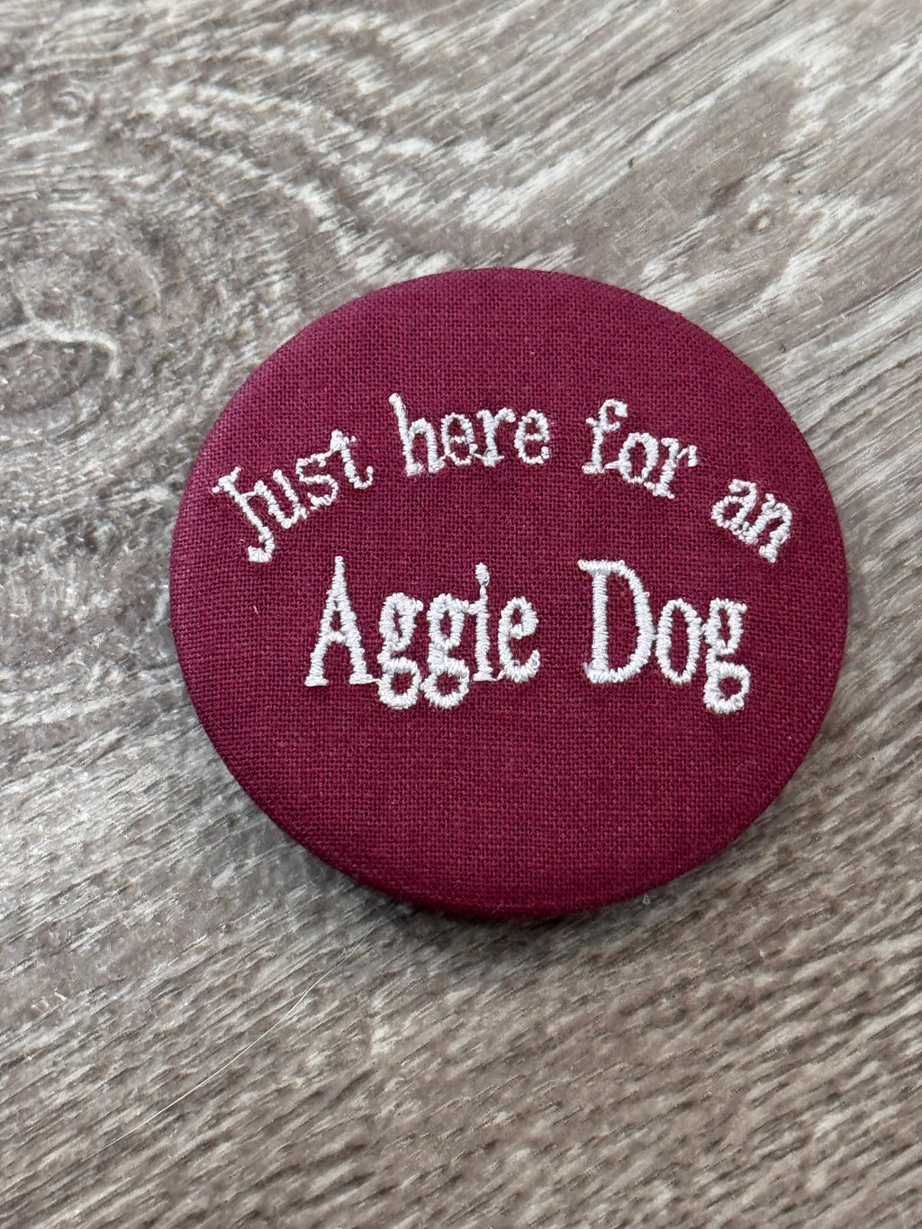 Embroidered Game Day Pin back Aggie buttons