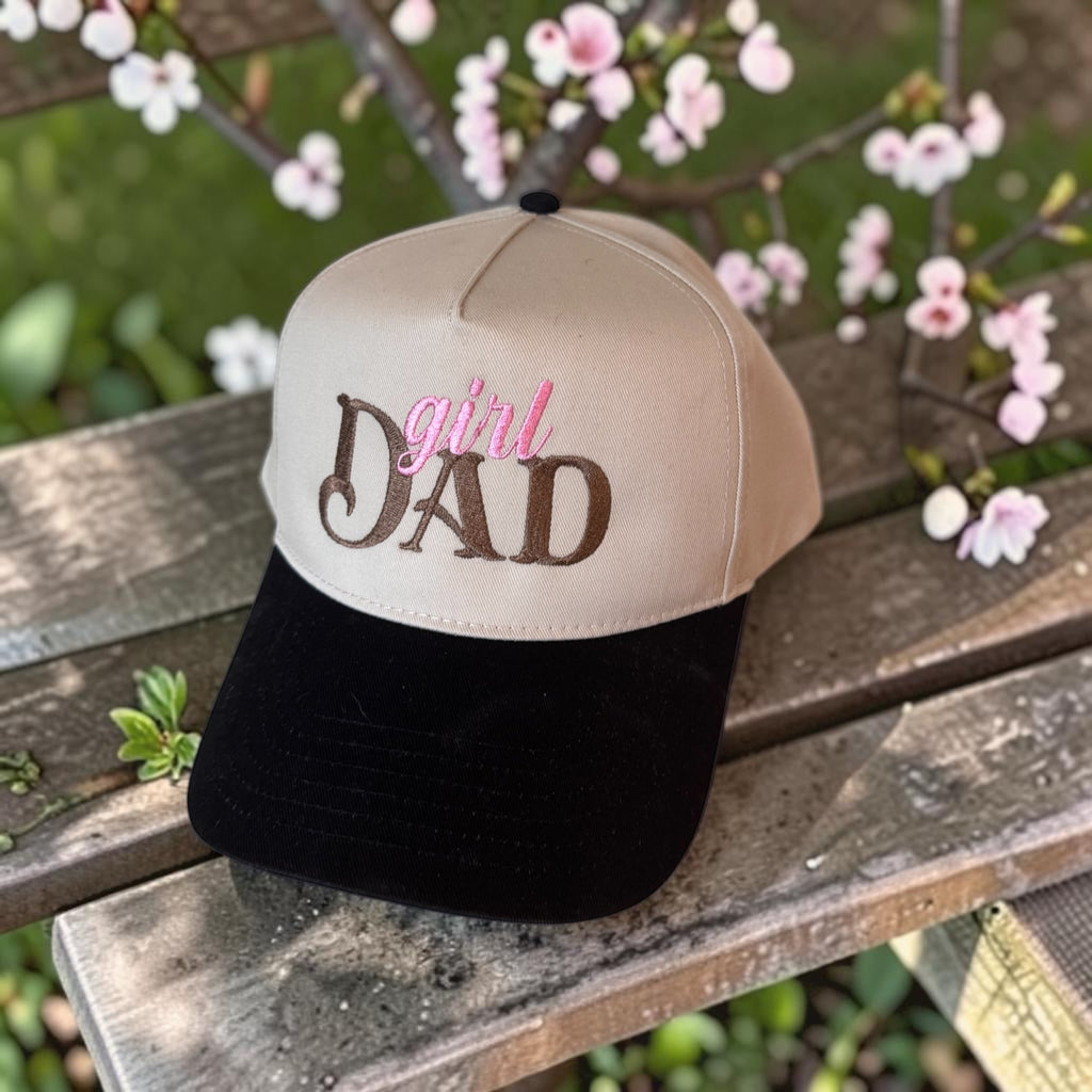 Girl dad hat, embroidered structured hat