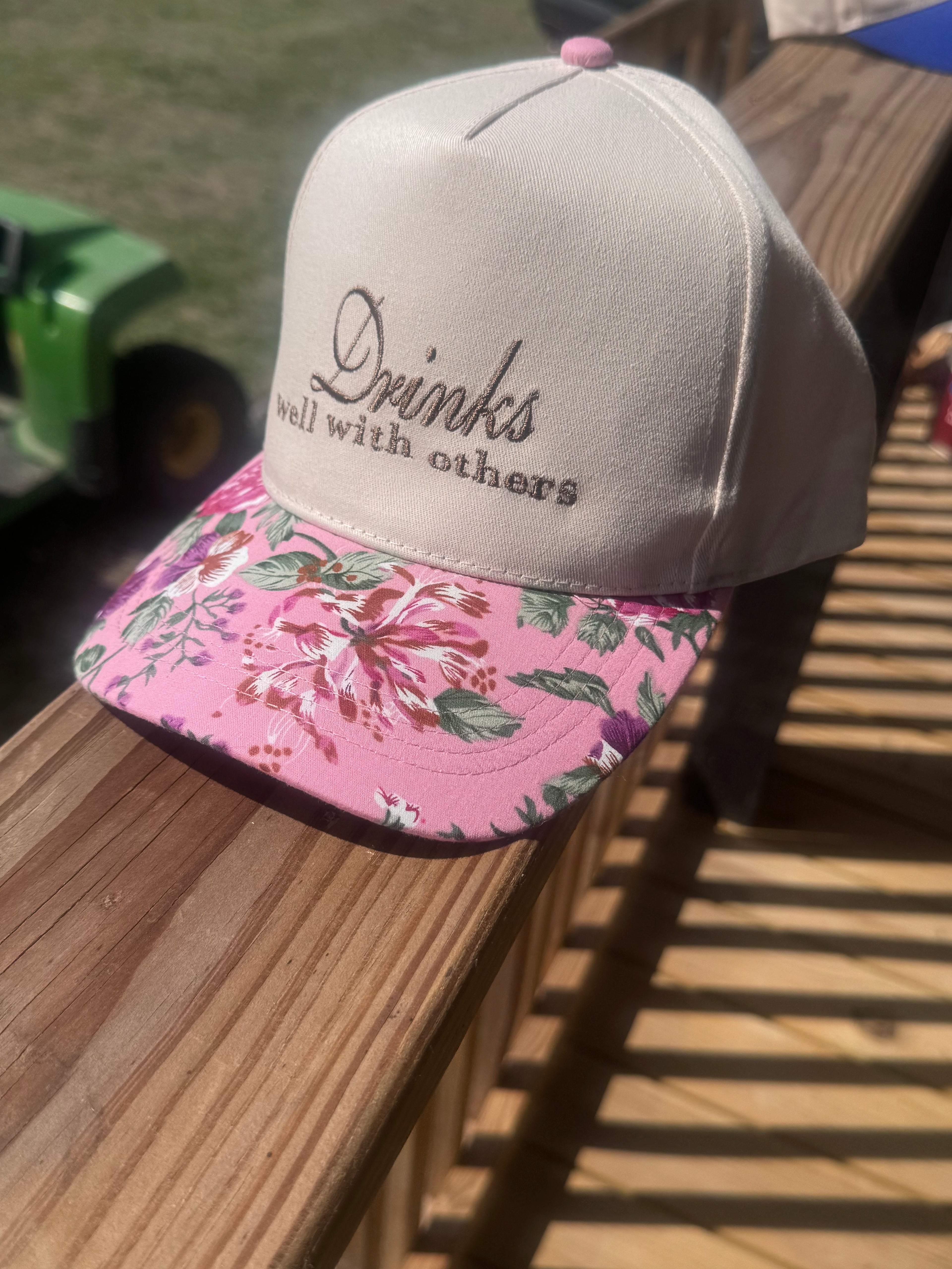 Funny embroidered, Floral Print Brim 5 Panel Two Tone Baseball Cap (Copy)