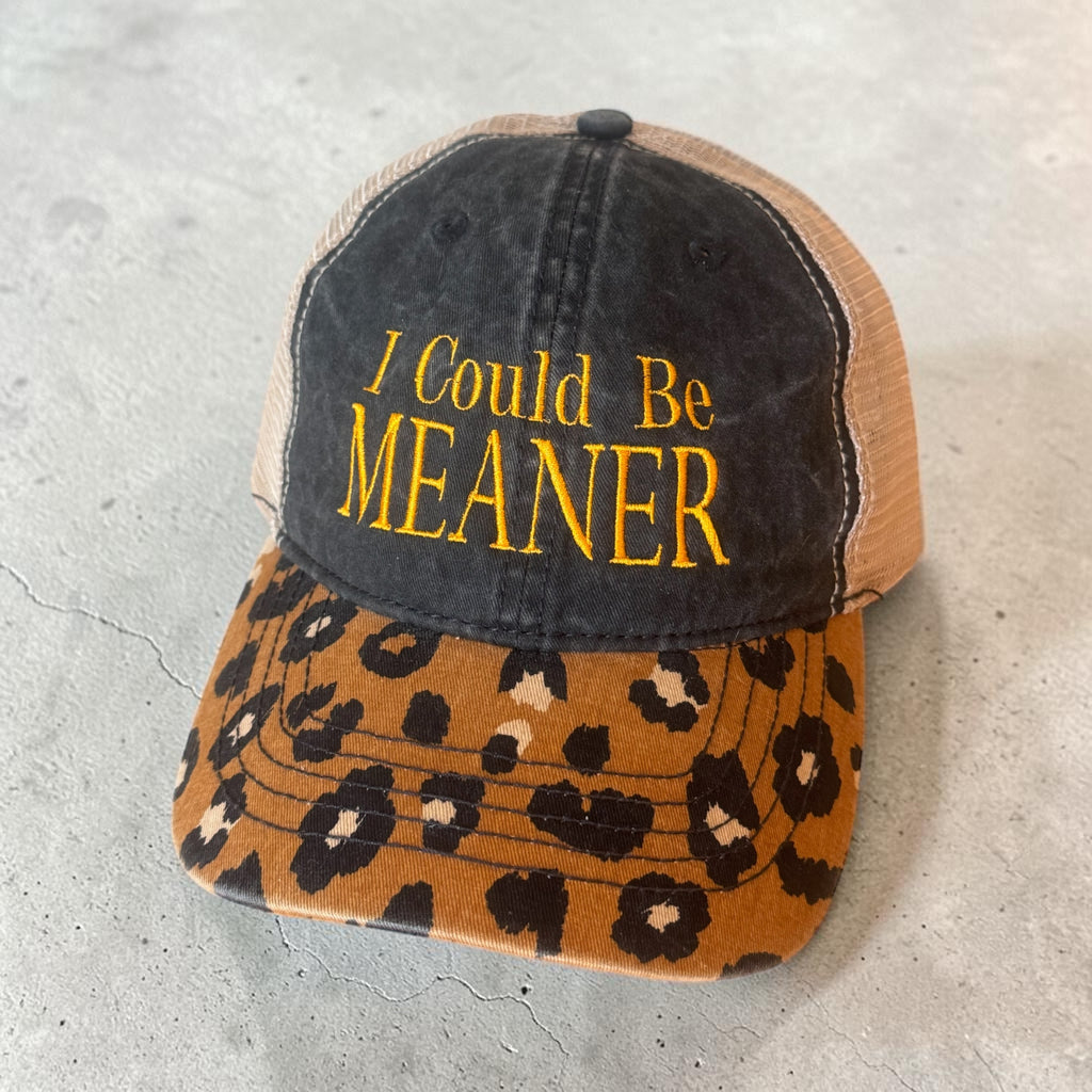 Funny Cheetah and denim hat, Embroidered foam front snap back hat