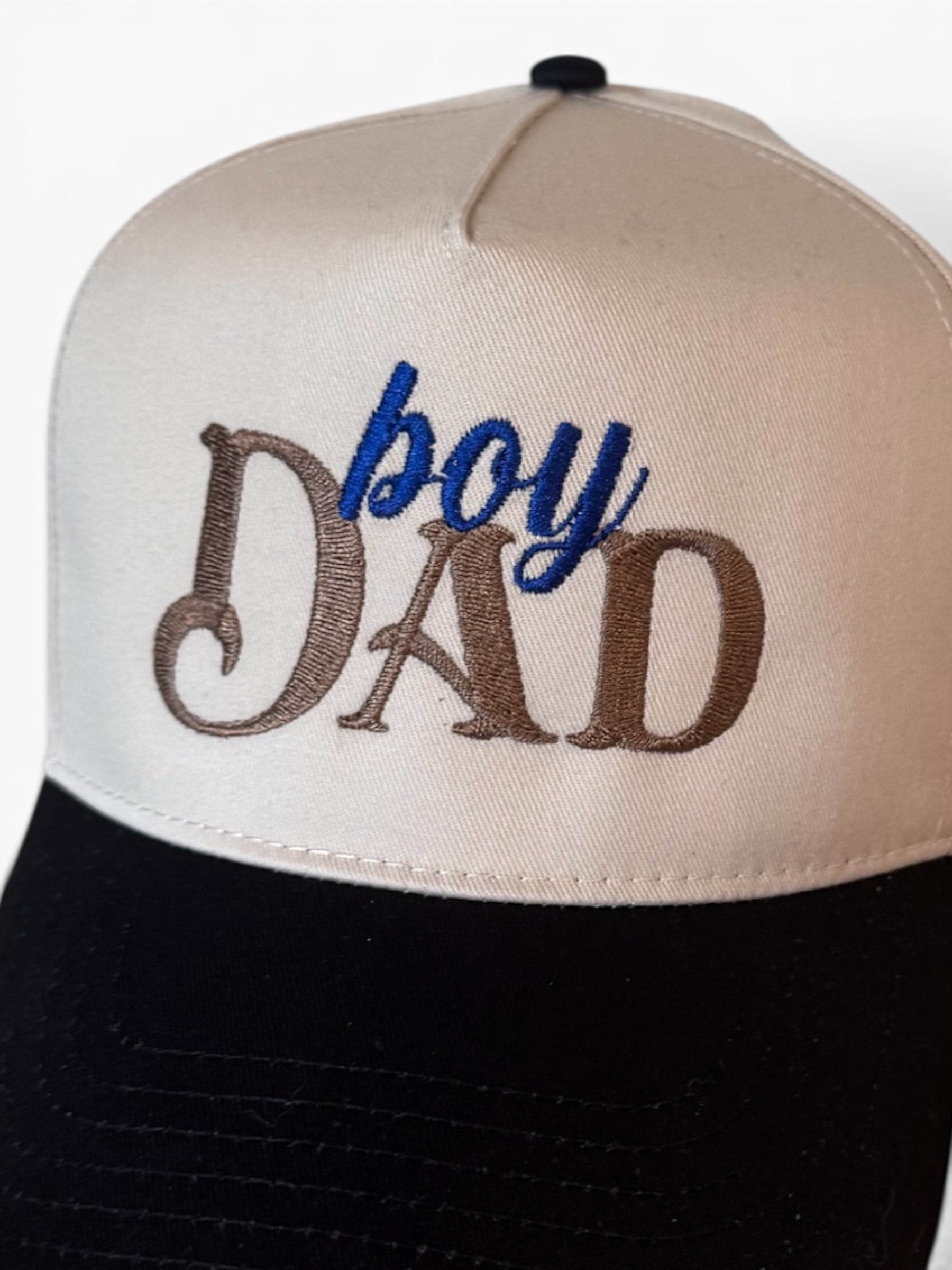 Boy dad hat, embroidered structured hat