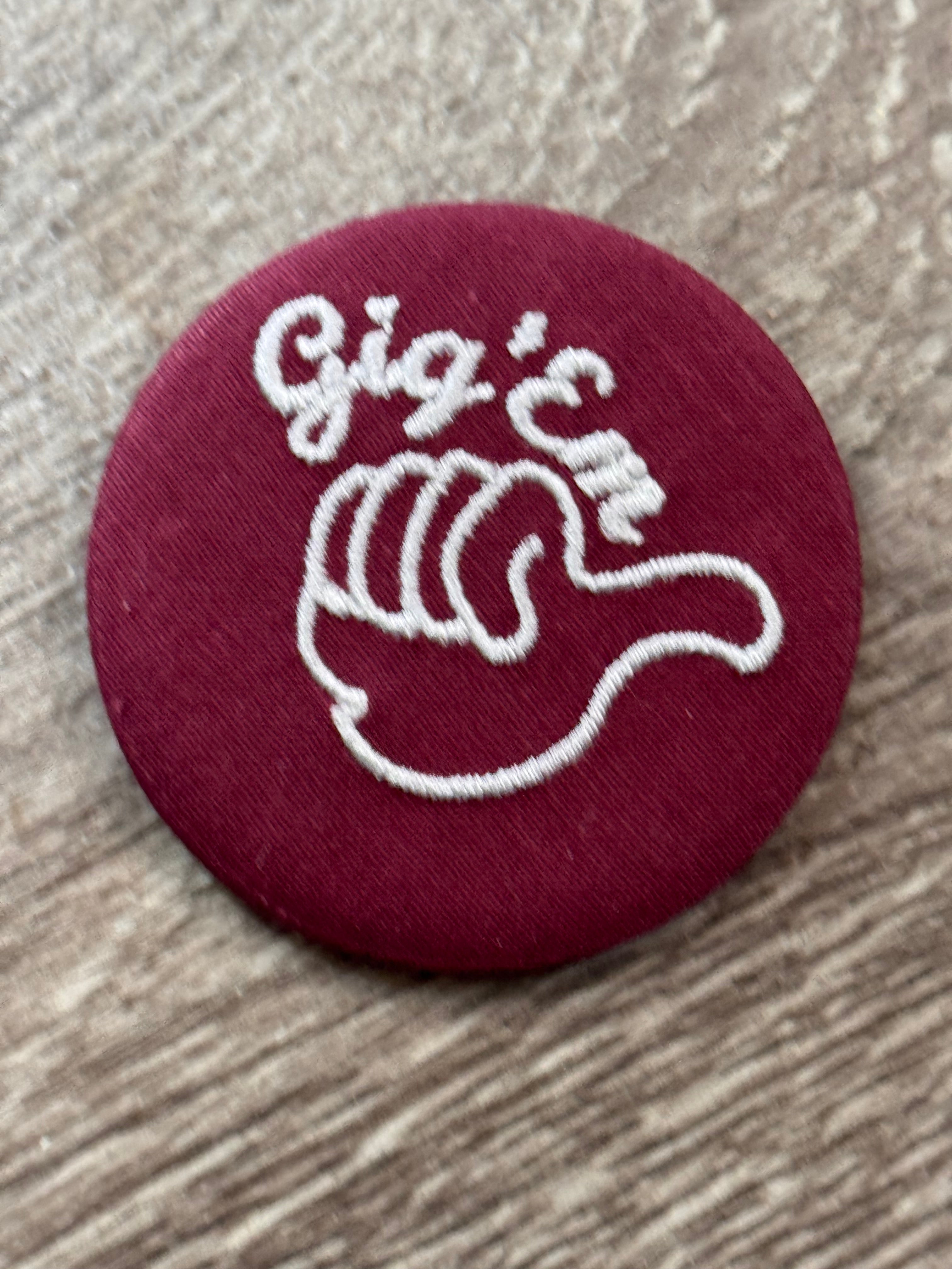 Embroidered Game Day Pin back Aggie buttons