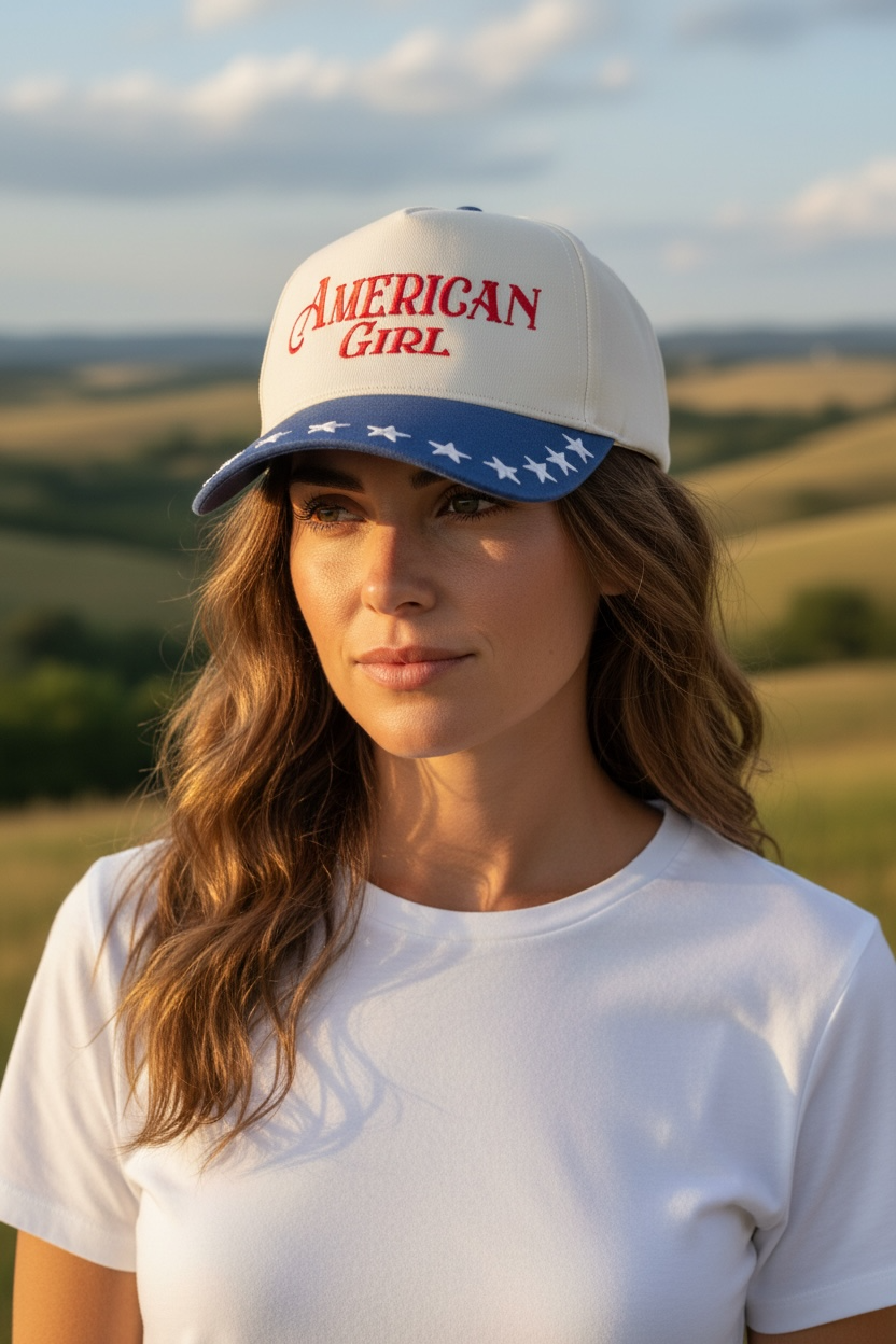 American girl embroidered hat