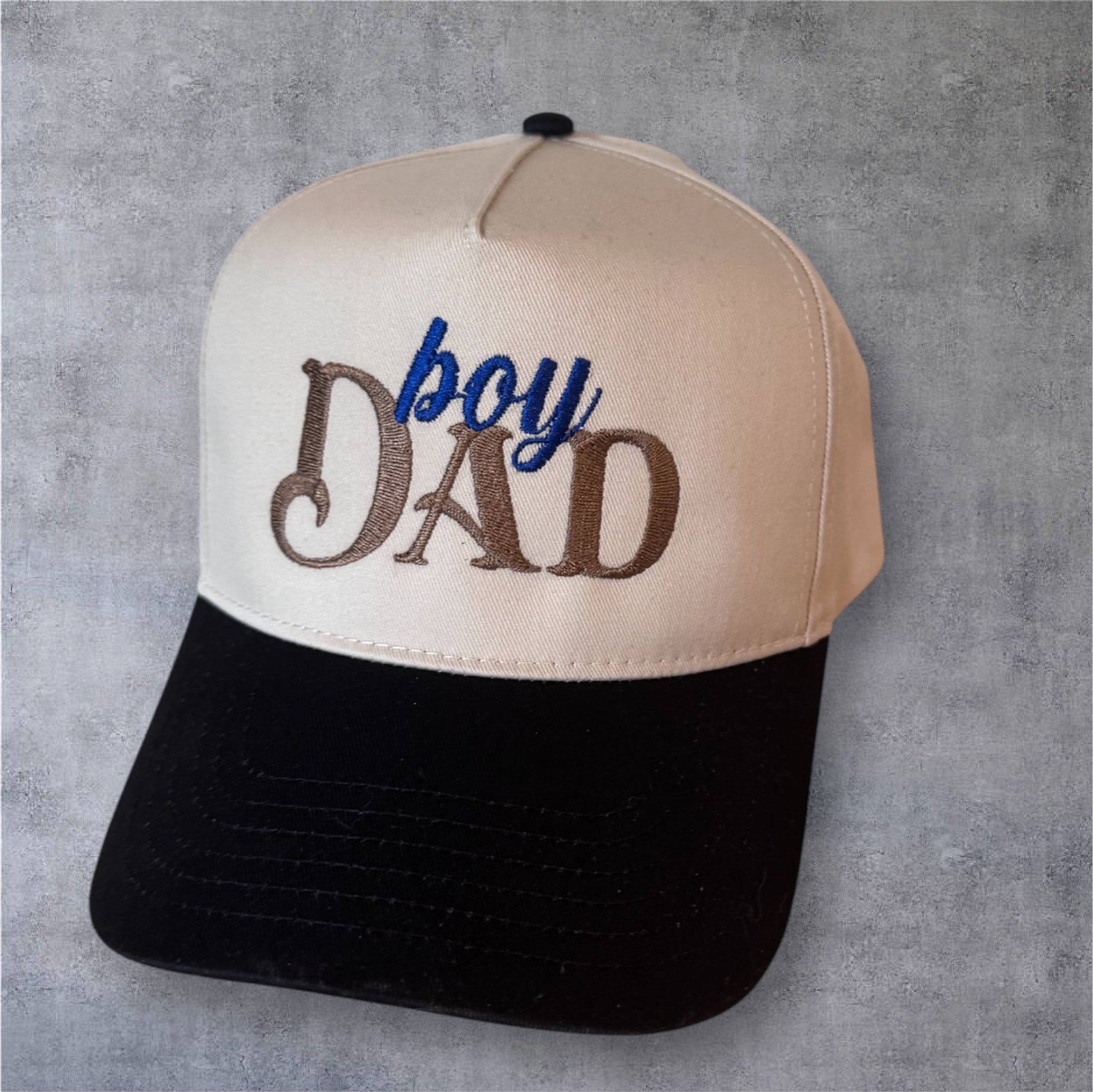 Boy dad hat, embroidered structured hat