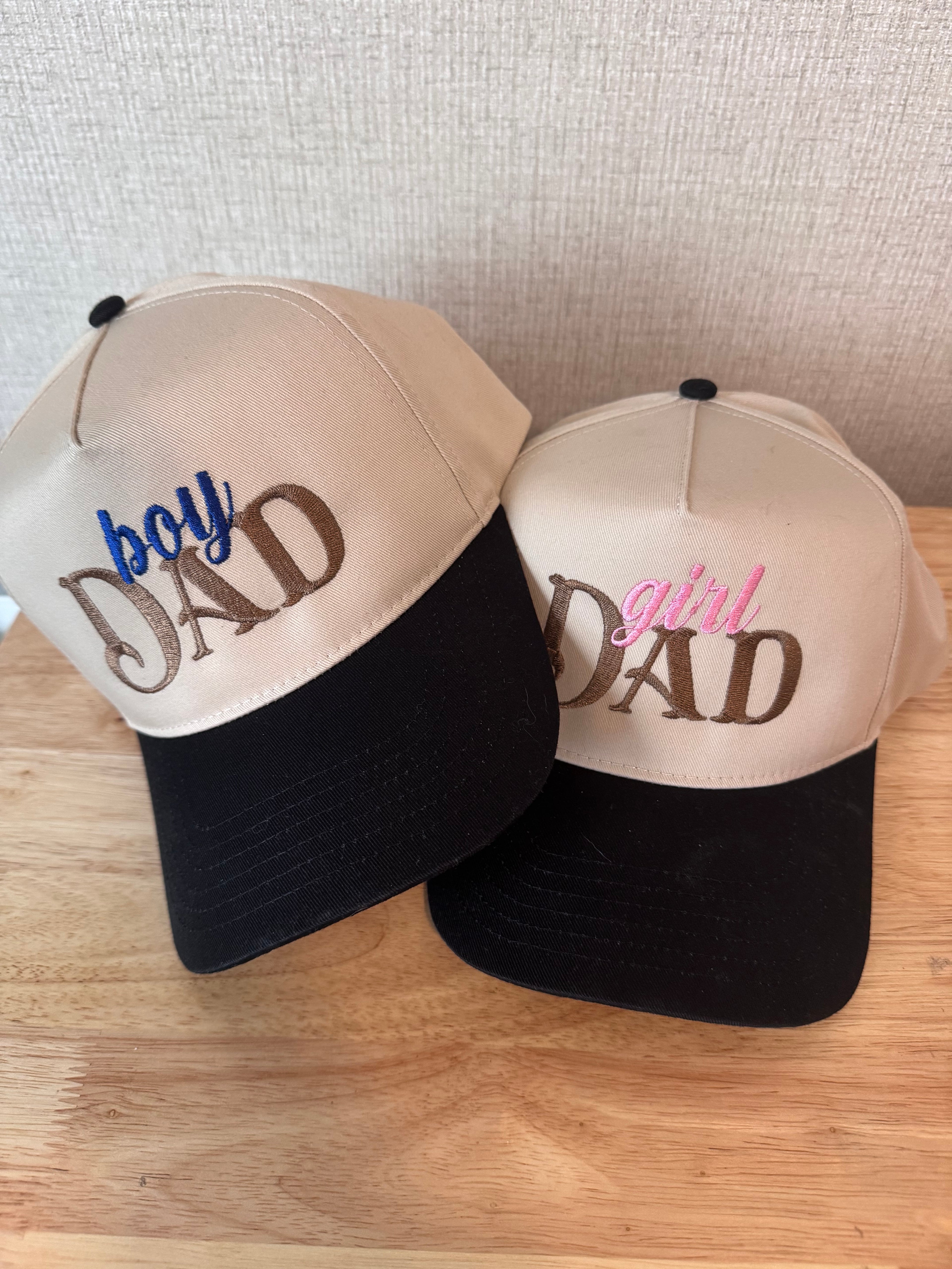 Boy dad hat, embroidered structured hat
