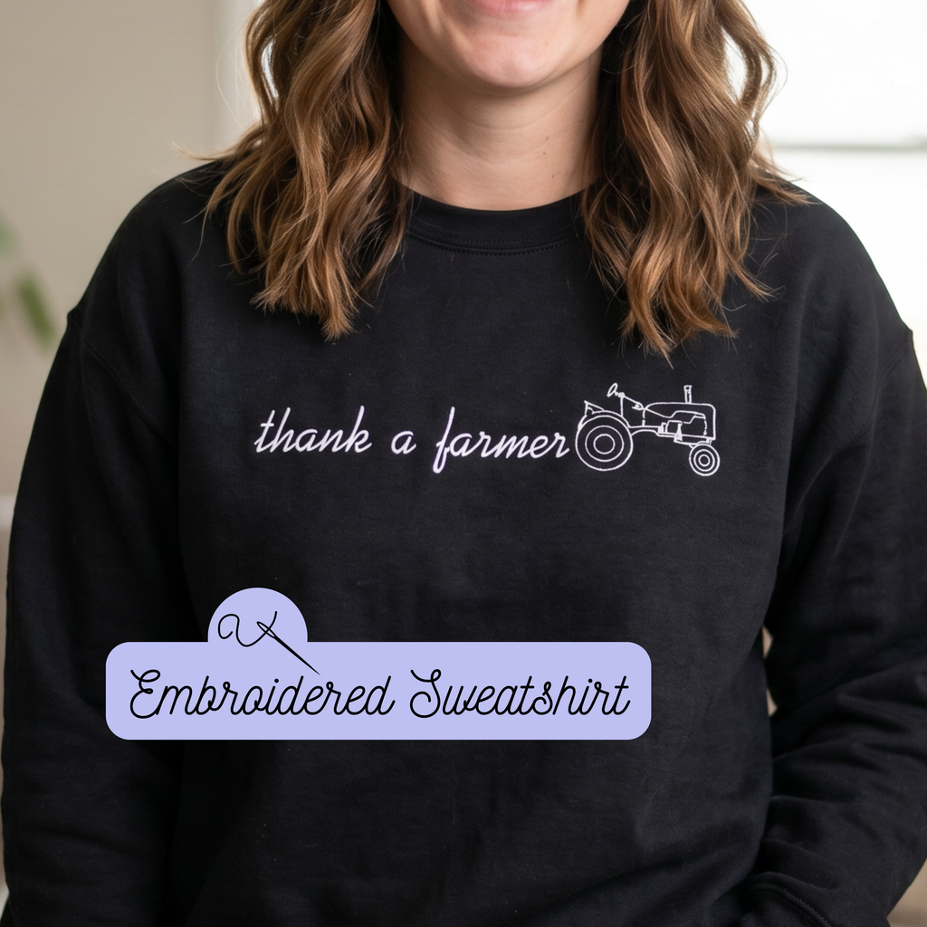 Embroidered Sweatshirt with Country farmer theme