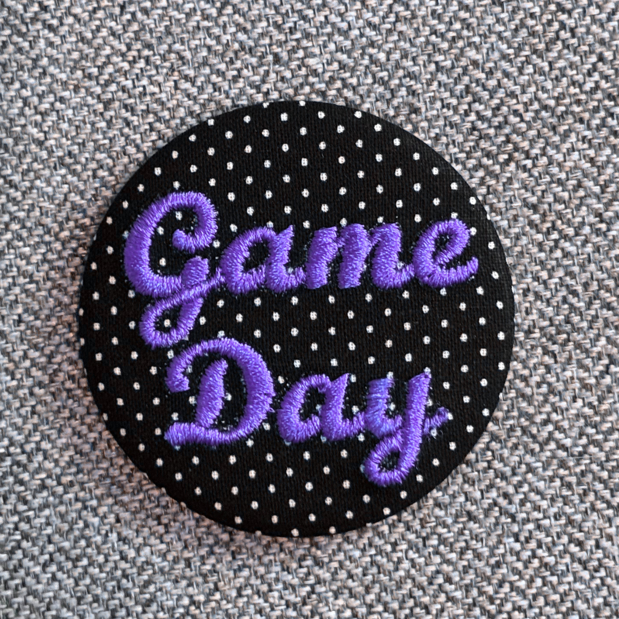 Embroidered Game Day Pinback Homecoming Button