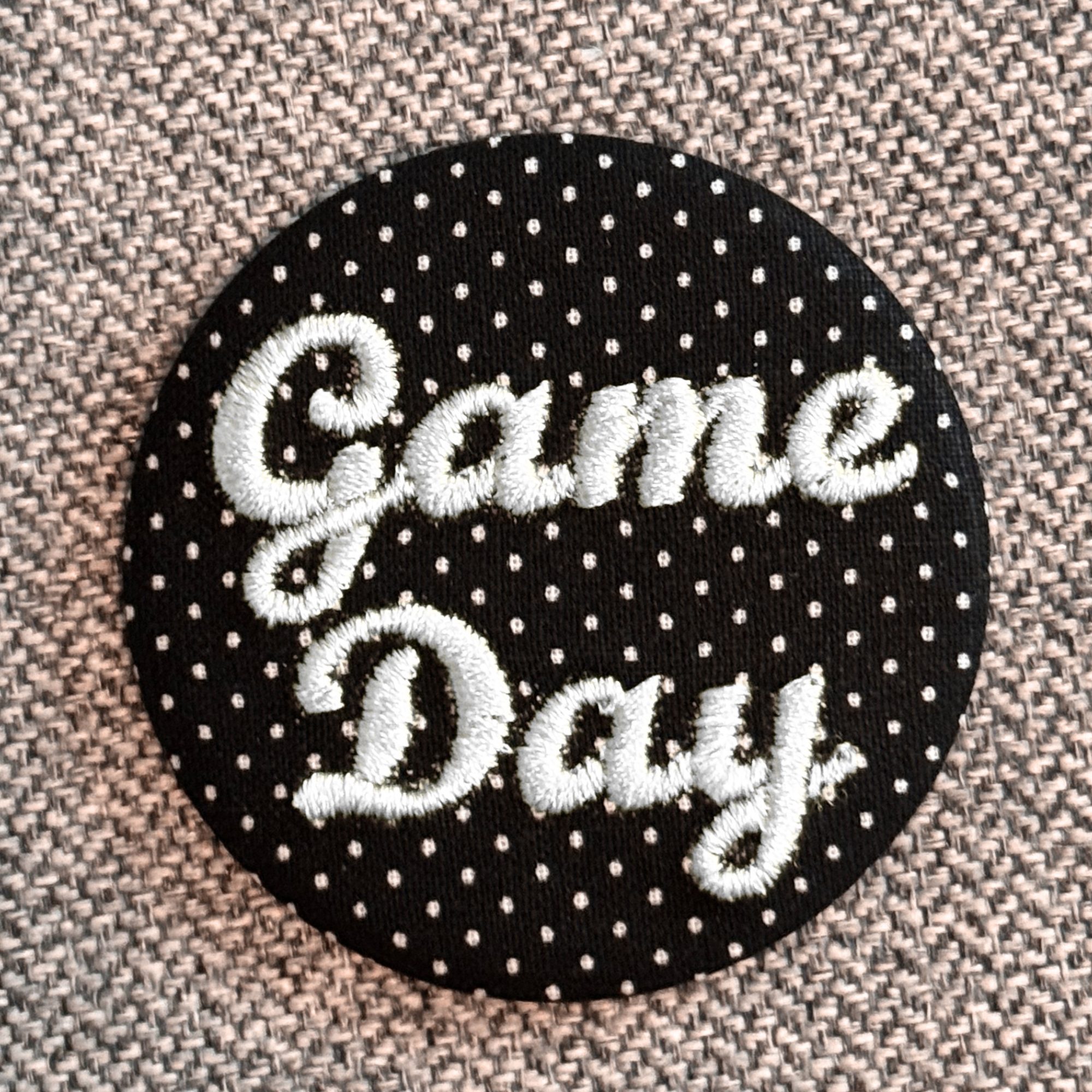 Embroidered Game Day Pinback Homecoming Button
