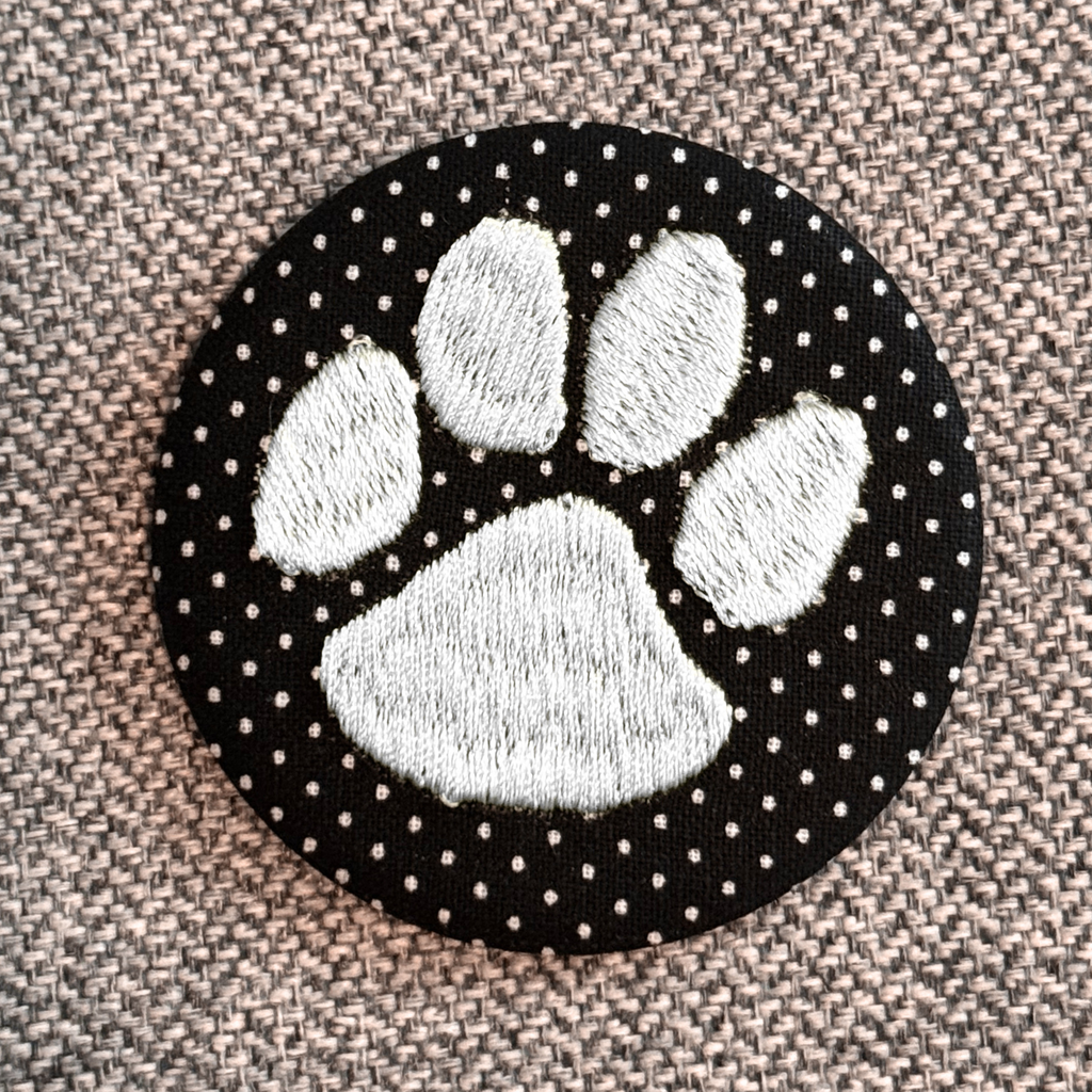 Embroidered Game Day Paw Print Pinback Homecoming Button