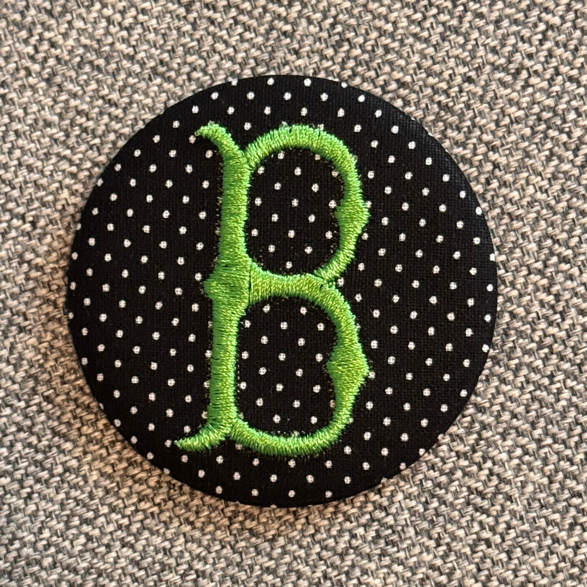 Embroidered B Game Day Pinback Homecoming Button