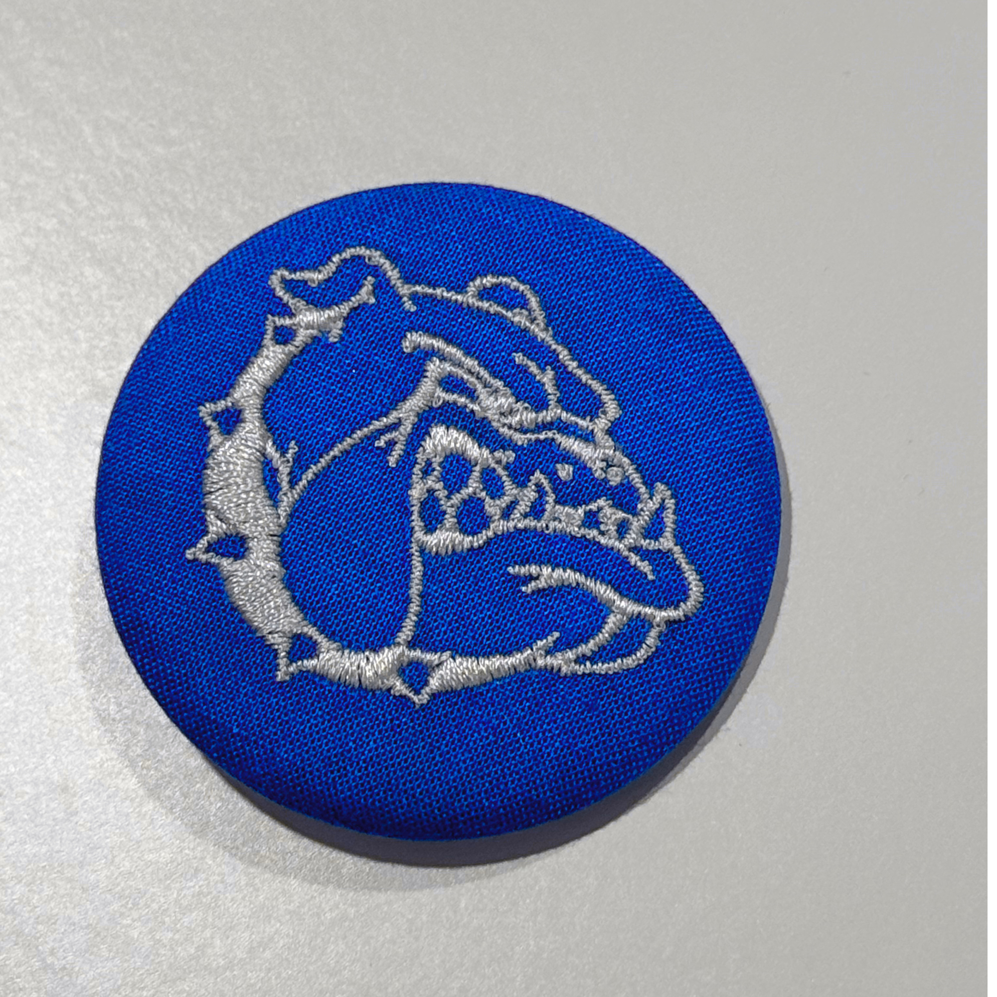 Embroidered Bulldog Game Day Pinback Homecoming Button