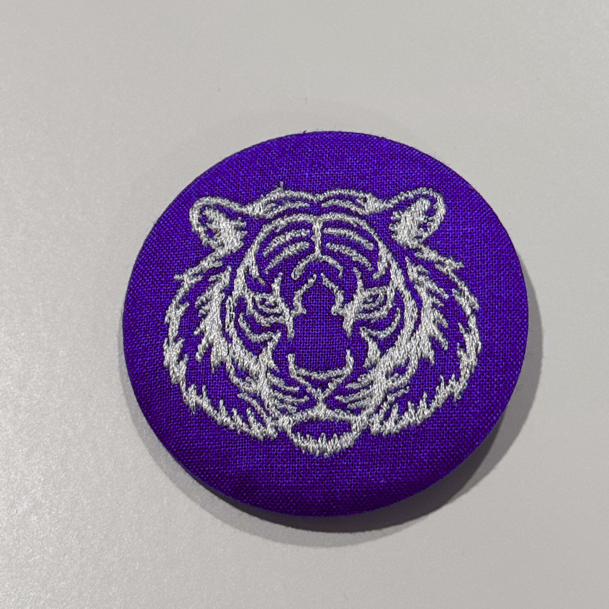 Embroidered Tiger Big Cat Game Day Pinback Button