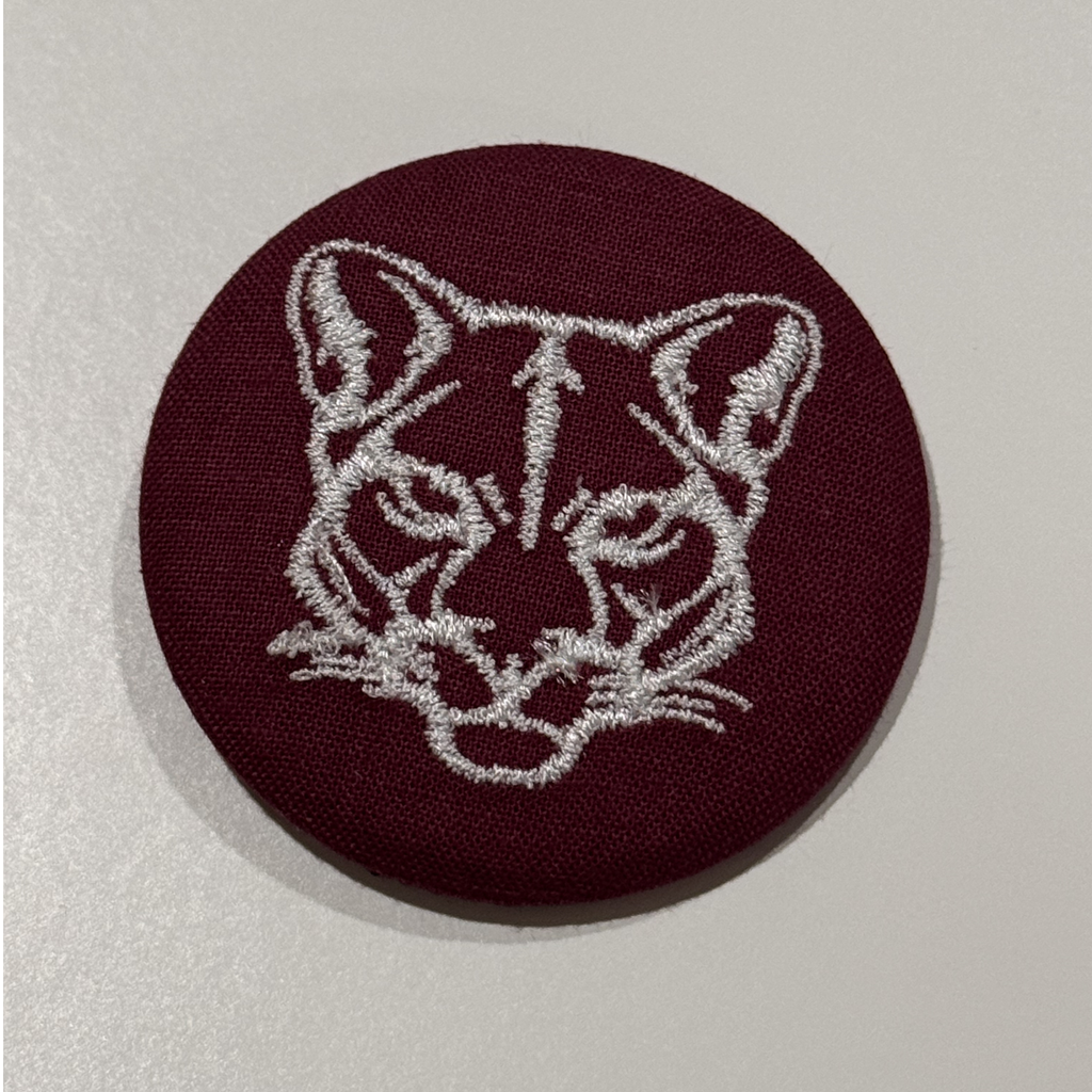 Embroidered Puma Cougar Big Cat Game Day Pinback Button