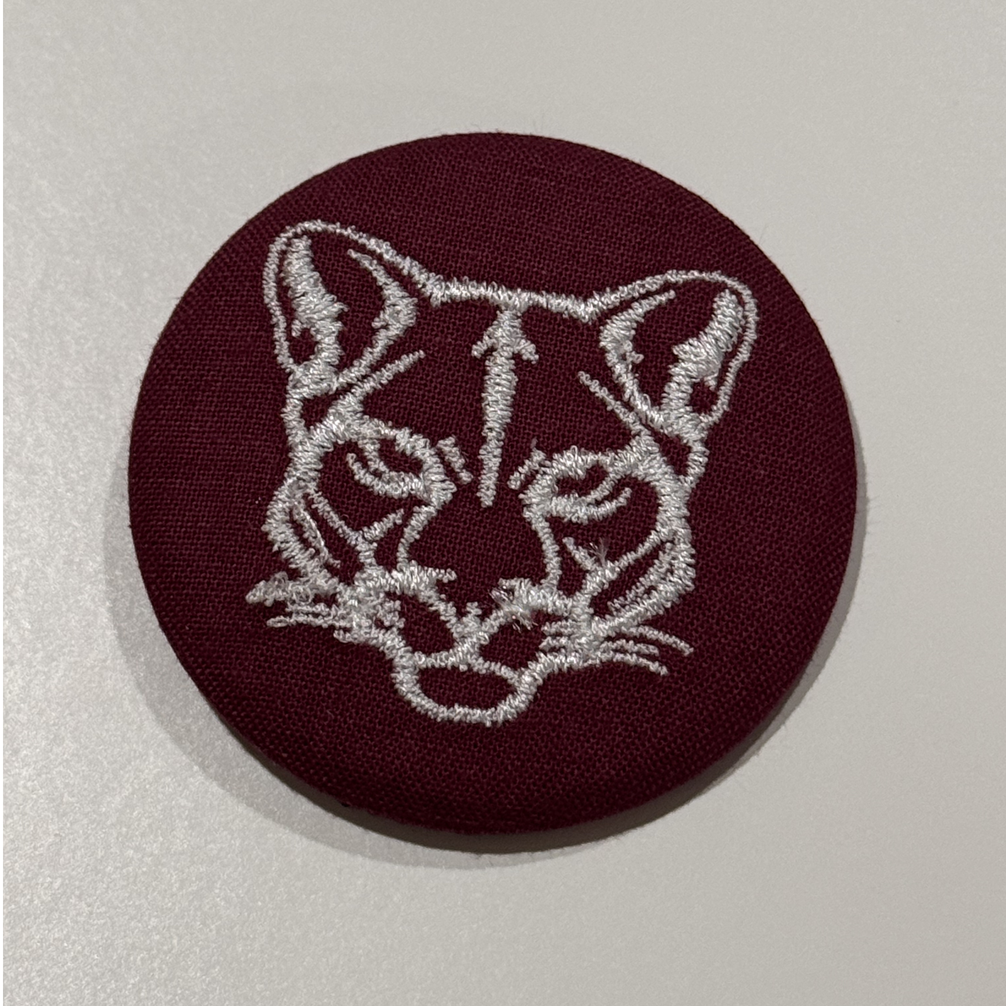 Embroidered Puma Cougar Big Cat Game Day Pinback Button