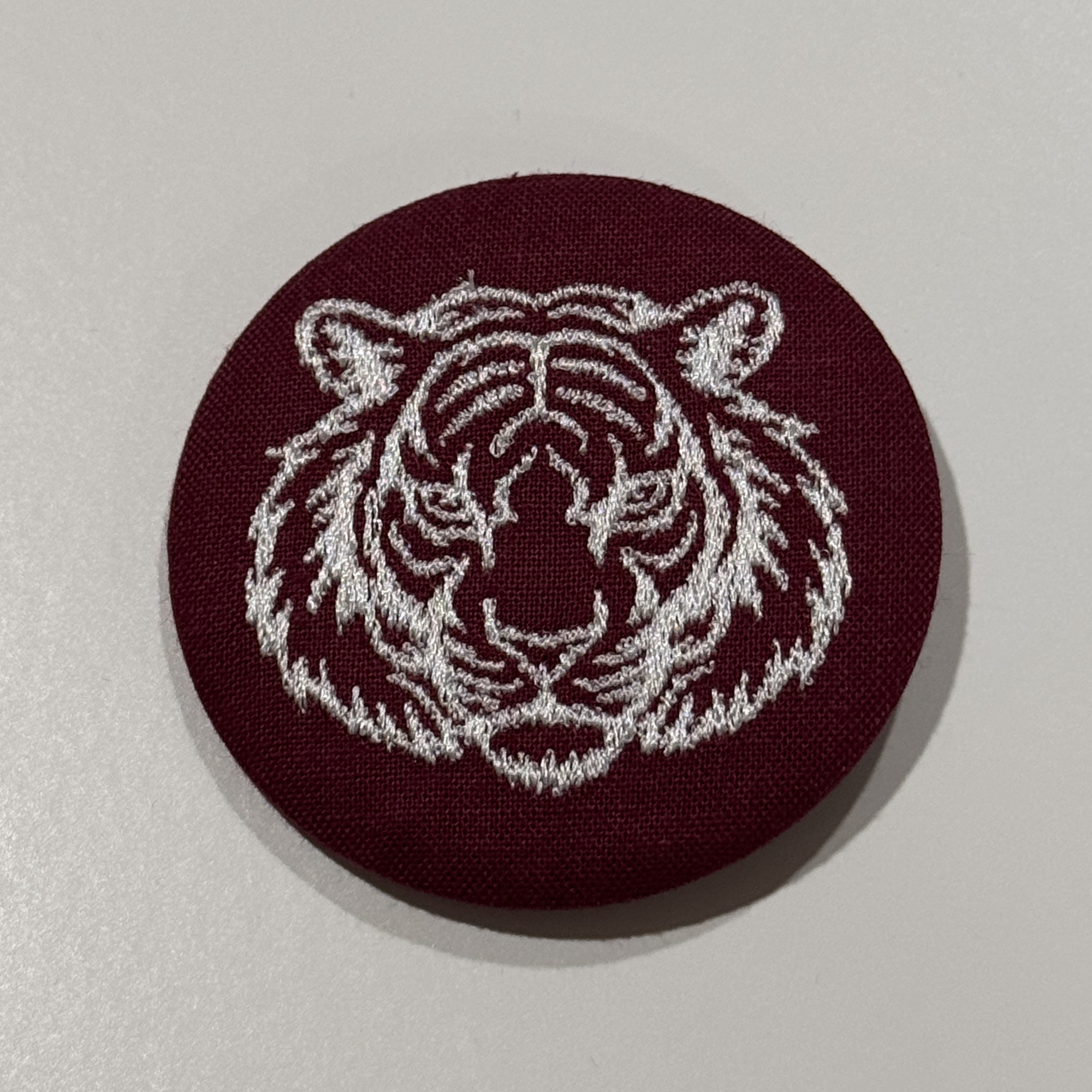 Embroidered Tiger Big Cat Game Day Pinback Button