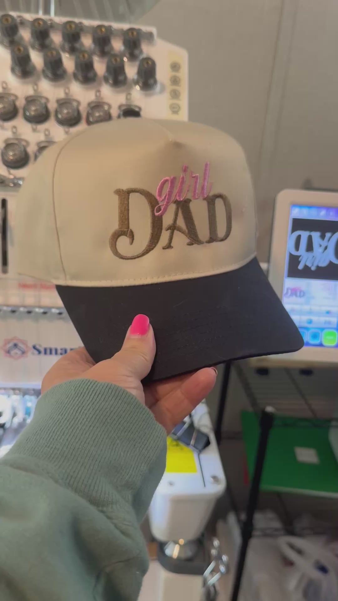 Girl dad hat, embroidered structured hat