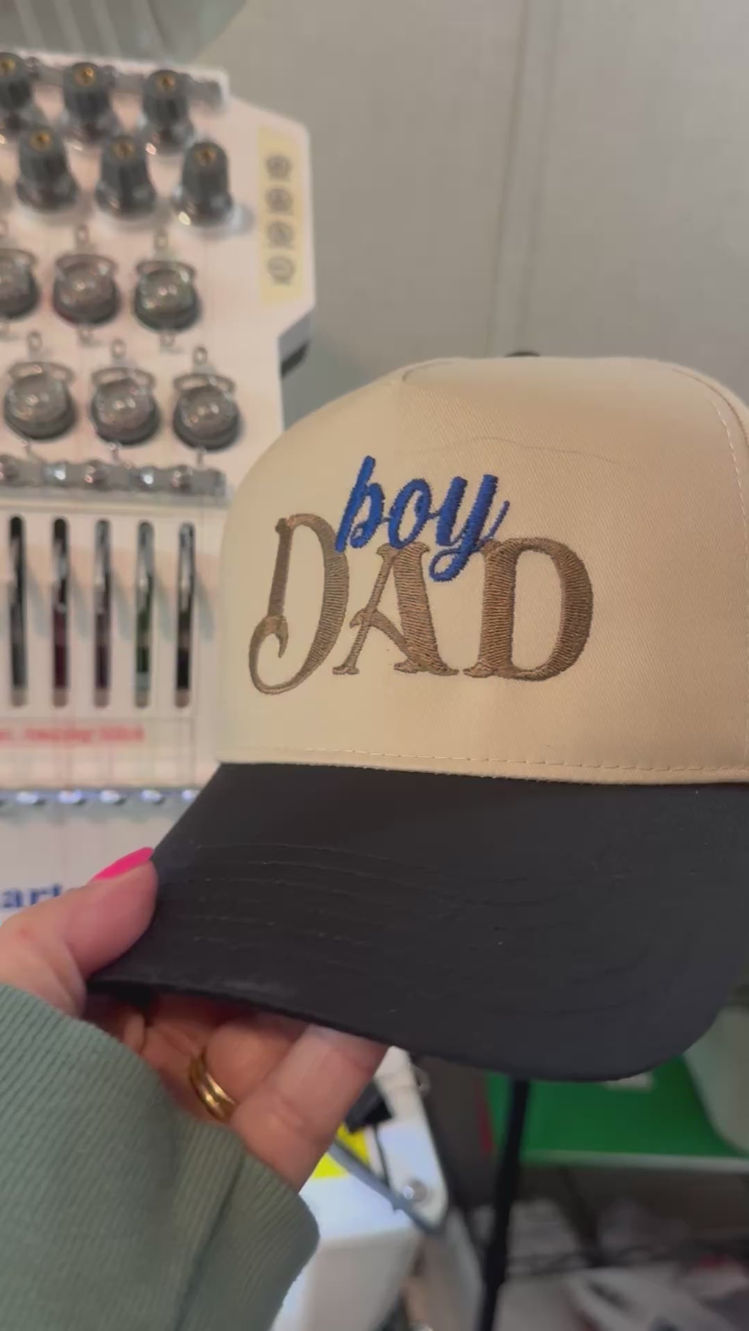 Boy dad hat, embroidered structured hat
