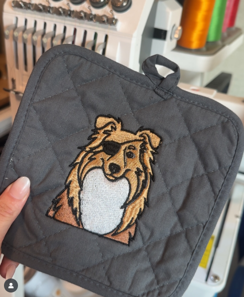 Embroidered Aggie Hot Pad, Reveille Eye Patch, Aggie Trivet